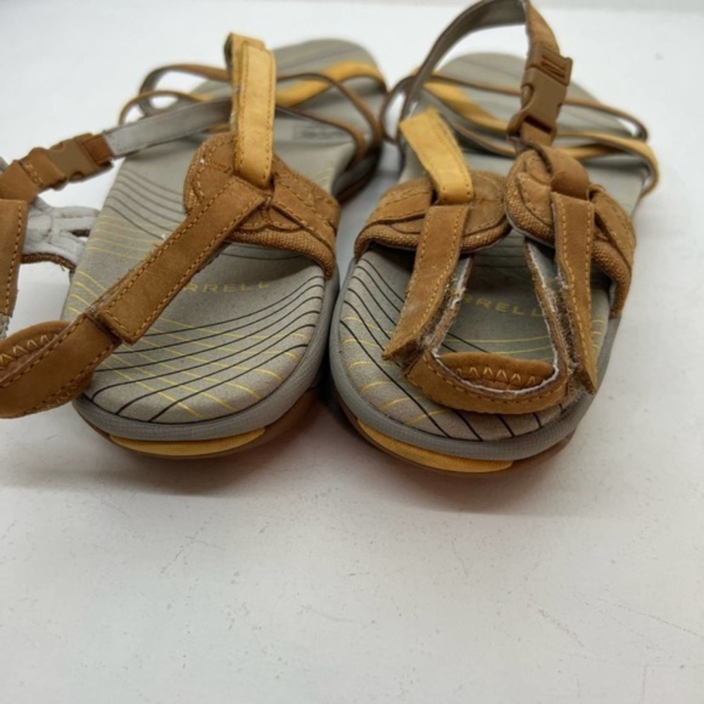 Merrell womens aster sport sandals ginger leather uppers cushion sole size 11 - Picture 4 of 11